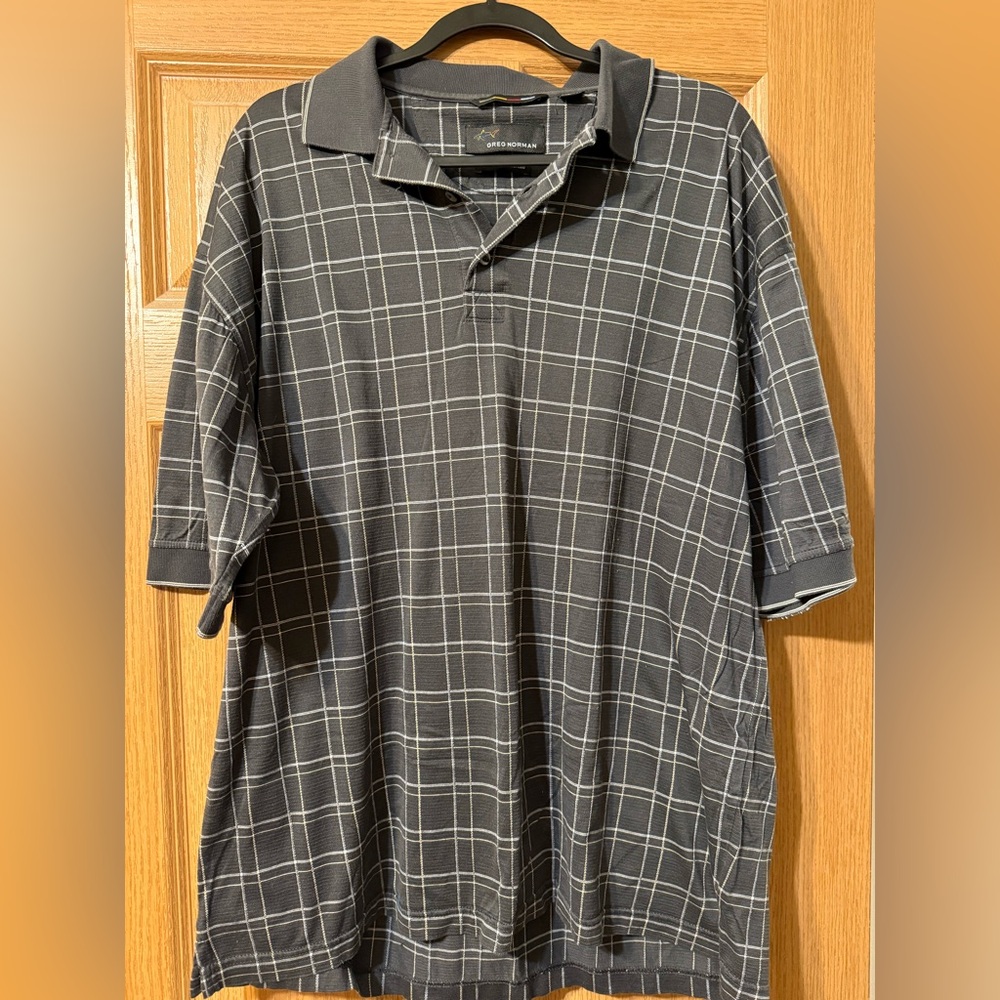 Greg Norman Golf Shirt Mens XXL Polo 6012 Double Mercerized Short Sleeve Gray‎